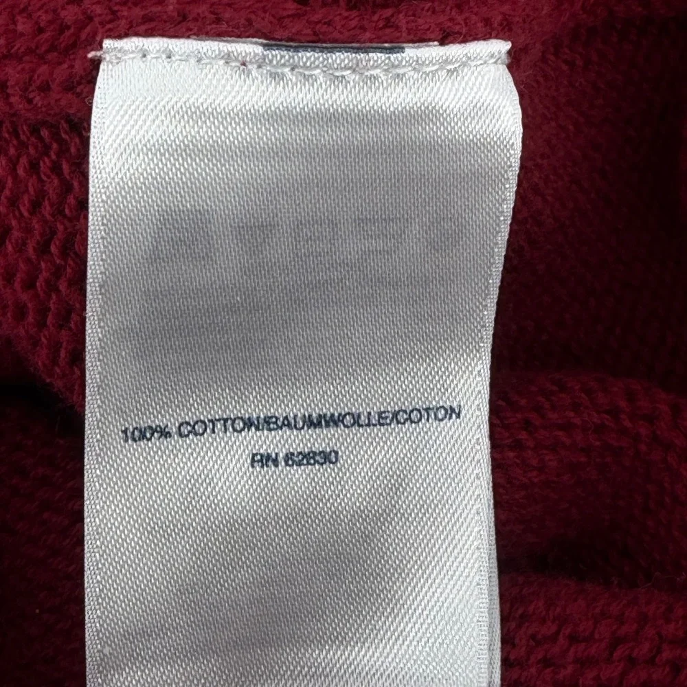 Lands End Drifter Mens Large Burgundy Red 100% Cotton Crewneck‎ Sweater L 42-44